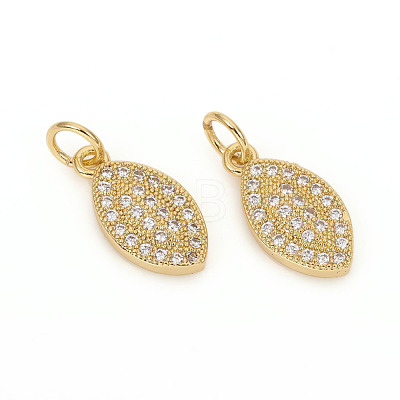 Brass Micro Pave Cubic Zirconia Charms ZIRC-L096-08G-1