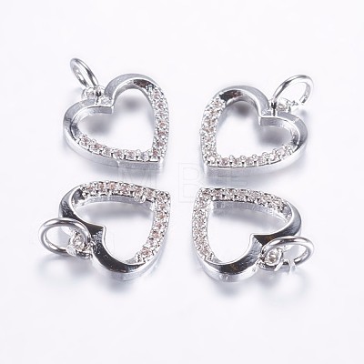 Long-Lasting Plated Brass Micro Pave Cubic Zirconia Charms X-ZIRC-F069-39P-1