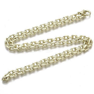 Brass Cable Chains Necklace Making MAK-N034-004B-14KC-1