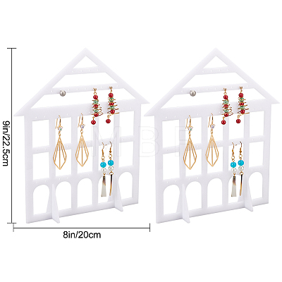 Detachable Lovely House Acrylic Earring Display Stands EDIS-WH0029-48B-1