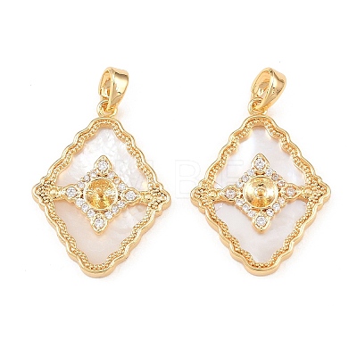 Brass Micro Pave Clear Cubic Zirconia Pendant Bails KK-H524-18G-1