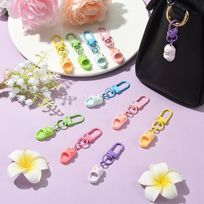 12Pcs 6 Colors Resin Shoes Pendant Decorations HJEW-YW00238-1