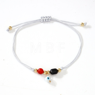 Bohemian Evil Eye Glass Charm Adjustable Bracelets PL4267-5-1