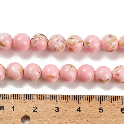 Assembled Synthetic Stone and Trochus Shell Beads Strands G-B128-08C-03-1