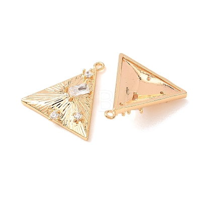 Brass Micro Pave Clear Cubic Zirconia Pendants CU-CBAD58F-05G-1