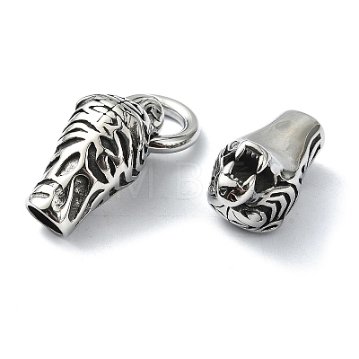 Tibetan Style 304 Stainless Steel Spring Gate Rings FIND-Z046-03AS-01-1