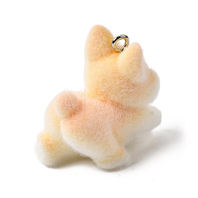Flocking Opaque Resin Pendants RESI-G123-01I-1