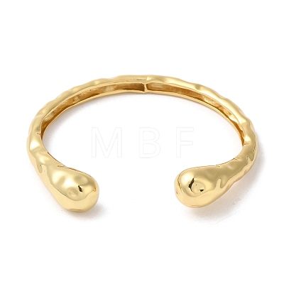 Rack Plating Brass Textured Open Cuff Bangles BJEW-S150-03G-1