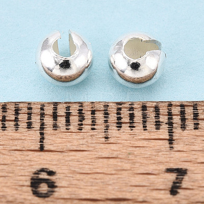 925 Sterling Silver Crimp Beads Covers STER-T008-37S-02-1