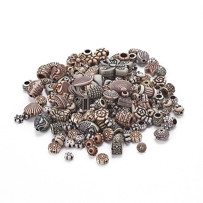 Mixed Antique Style Acrylic Beads MACR-YW0001-37-1