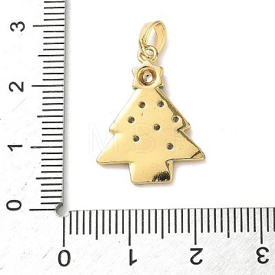 Christmas Brass Micro Pave Cubic Zirconia Pendants KK-K305-07C-02-1