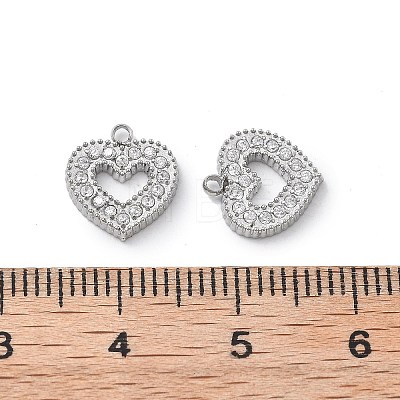 304 Stainless Steel Micro Pave Cubic Zirconia Charms STAS-Z121-45P-1