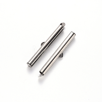 304 Stainless Steel Slide On End Clasp Tubes STAS-S115-01J-P-1