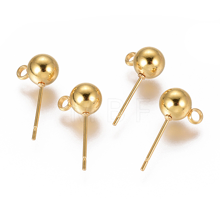 304 Stainless Steel Ear Stud Components STAS-F227-18D-G-1