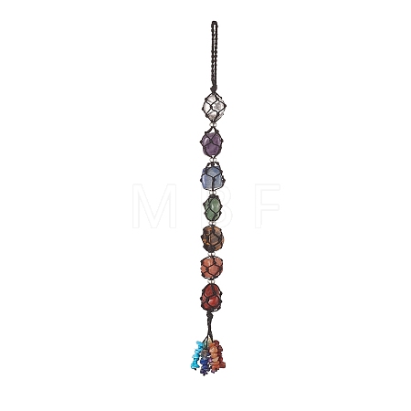 Chakra Gemstone Beads Pendant Decoration HJEW-JM00957-1