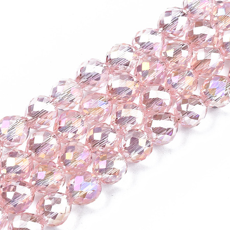 Transparent Glass Beads Strands X-EGLA-T008-14A-01-1