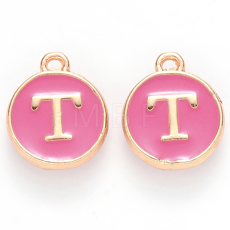 Golden Plated Alloy Enamel Charms ENAM-S118-08T-1