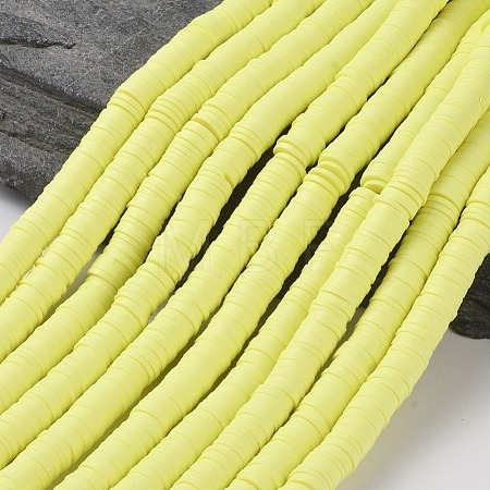 Flat Round Handmade Polymer Clay Beads CLAY-R067-8.0mm-23-1