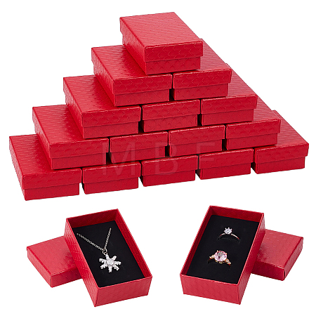 25Pcs Rhombus Textured Cardboard Jewelry Boxes CBOX-UN0001-01A-1