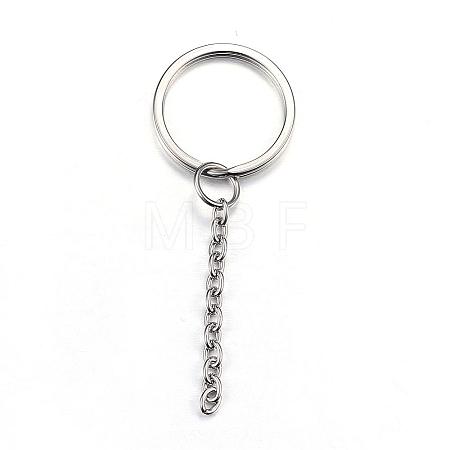 Tarnish Resistant 304 Stainless Steel Split Key Rings STAS-G085-09-1