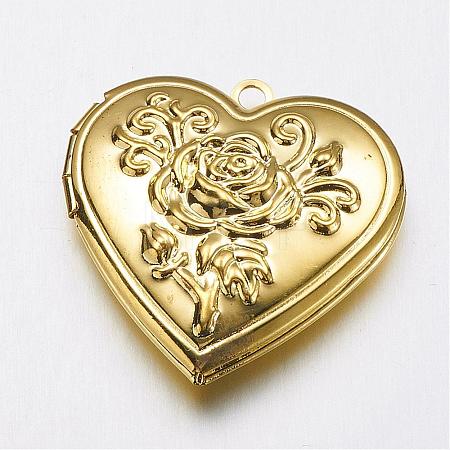 Brass Locket Pendants KK-N0116-009G-1