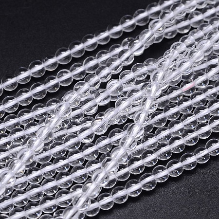 Round Natural Grade AA Quartz Crystal Beads Strands G-H1648-6mm-01N-AA-1