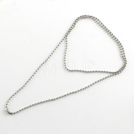 Tarnish Resistant 304 Stainless Steel Ball Chain Necklace Making X-NJEW-R225-05-1
