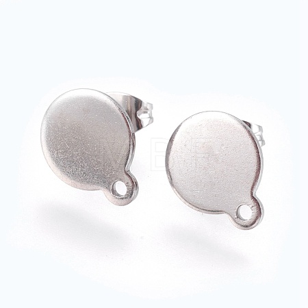 Non-Tarnish 304 Stainless Steel Stud Earring Findings STAS-G178-02P-10mm-1