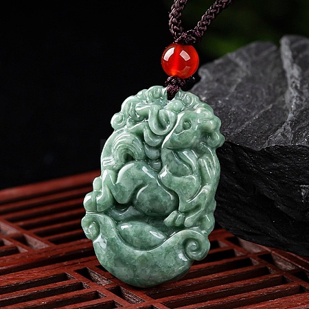 Natural Jadeite Pendant Necklaces G-H306-05-07-1
