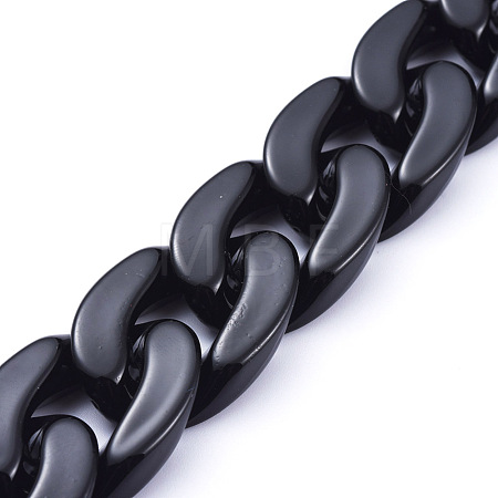 Handmade Opaque Acrylic Curb Chains X-AJEW-JB00564-02-1