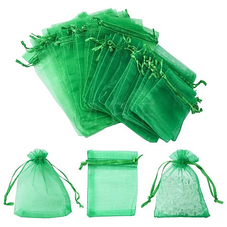30Pcs 4 Styles Rectangle Organza Bags Jewellery Storage Pouches Wedding Favour Party Mesh Drawstring Gift OP-FS0001-01D-1