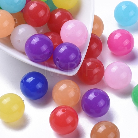 Imitation Jade Acrylic Beads SACR-S188-20mm-M-1