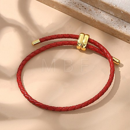 Leather Braided Cord Bracelets BJEW-G675-06G-15-1
