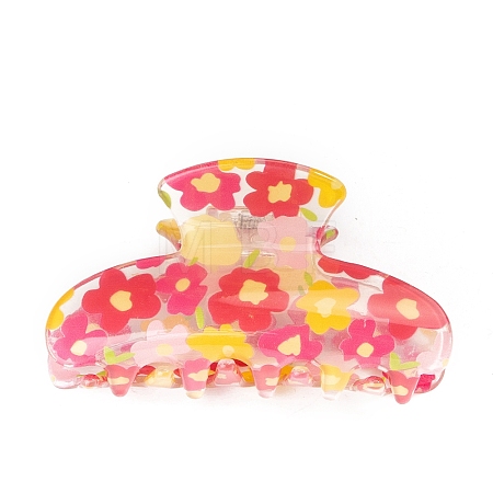 Flower PVC Claw Hair Clips PW-WG88AB0-03-1