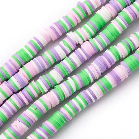 Handmade Polymer Clay Beads Strands CLAY-R089-6mm-T02B-47-1