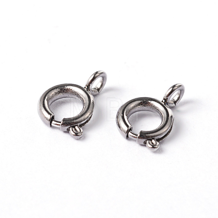 Tarnish Resistant 304 Stainless Steel Smooth Surface Spring Ring Clasps X-STAS-D149-01-1