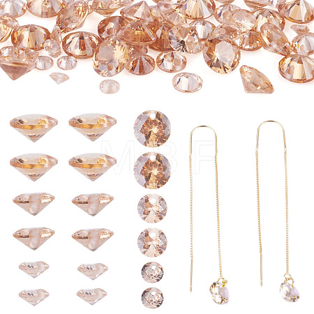 60Pcs 3 Styles Cubic Zirconia Charms ZIRC-TAD0001-01E-1