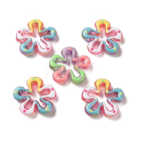 Transparent Acrylic Enamel Beads OACR-P038-04A-M-1