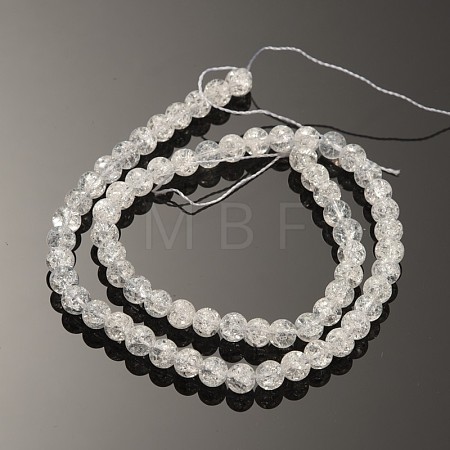 Synthetic Crackle Quartz Round Beads Strands G-O030-8mm-17-1