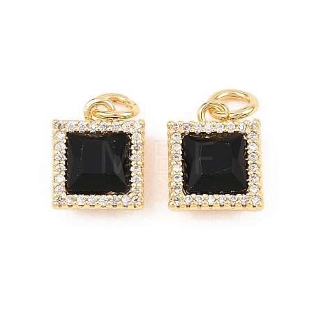 Brass Micro Pave Cubic Zirconia Pendants KK-H538-23B-G-1