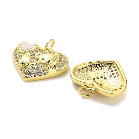 Brass Micro Pave Clear Cubic Zirconia Pendants KK-K365-04I-G-1