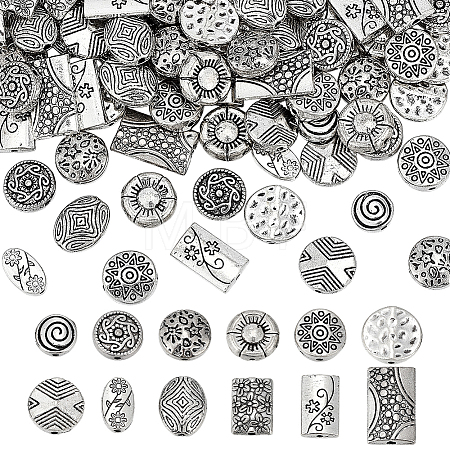 120Pcs 12 Styles Tibetan Style Alloy Beads FIND-PH0061-65-1