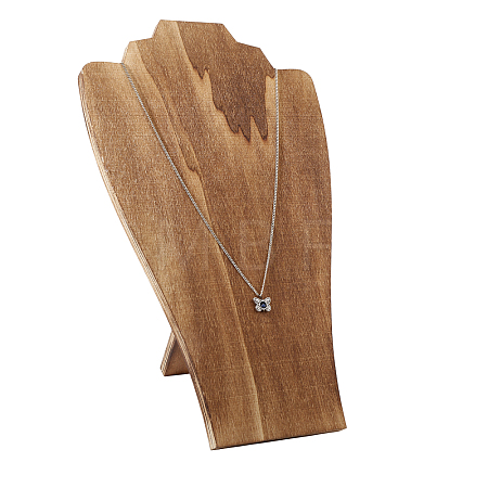 Bust Wooden Display Stands for Necklaces ODIS-WH0331-54-1
