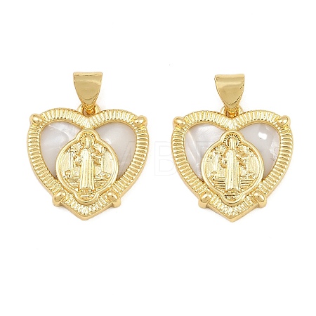 Brass Shell Pendants CU-CBA9482-05G-04-1