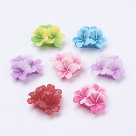 Mixed Flatback Resin Flower Cabochons X-CRES-S240-M-1