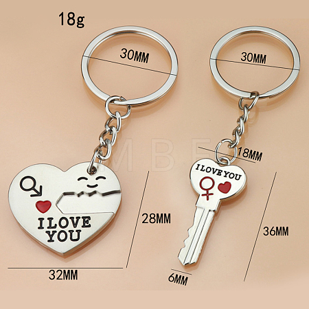 Alloy Couples Keychains KEYC-PW0002-078A-1