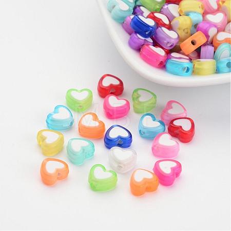 Transparent Heart Acrylic Beads X-TACR-S117-M-1