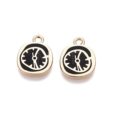 Rack Plating Alloy Enamel Pendants ENAM-N070-01A-01G-02-1
