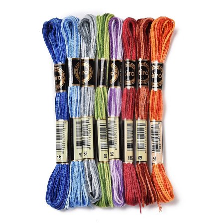 8 Skeins 8 Colors 6-Ply Polyester Embroidery Floss OCOR-M009-01A-01-1