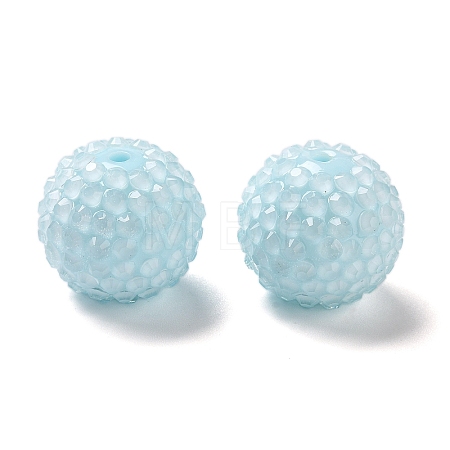 Chunky Resin Rhinestone Bubblegum Ball Beads RESI-S259-A11-1
